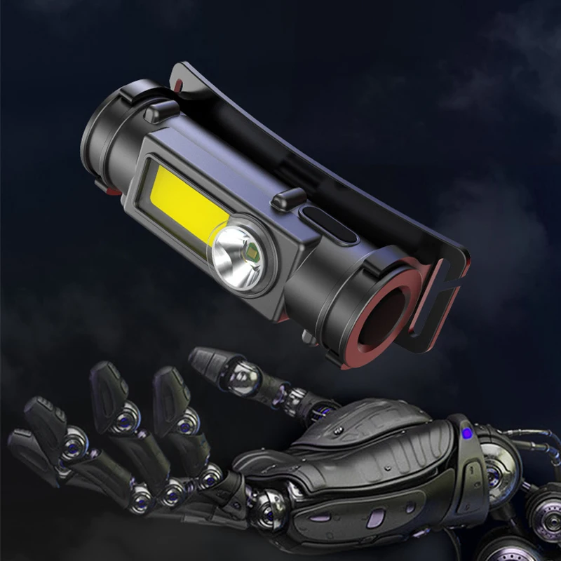 USB 충전식 헤드램프, 자석 작업 조명, 헤드 토치, 18650 배터리 내장, 전조등, 손전등, 낚시용