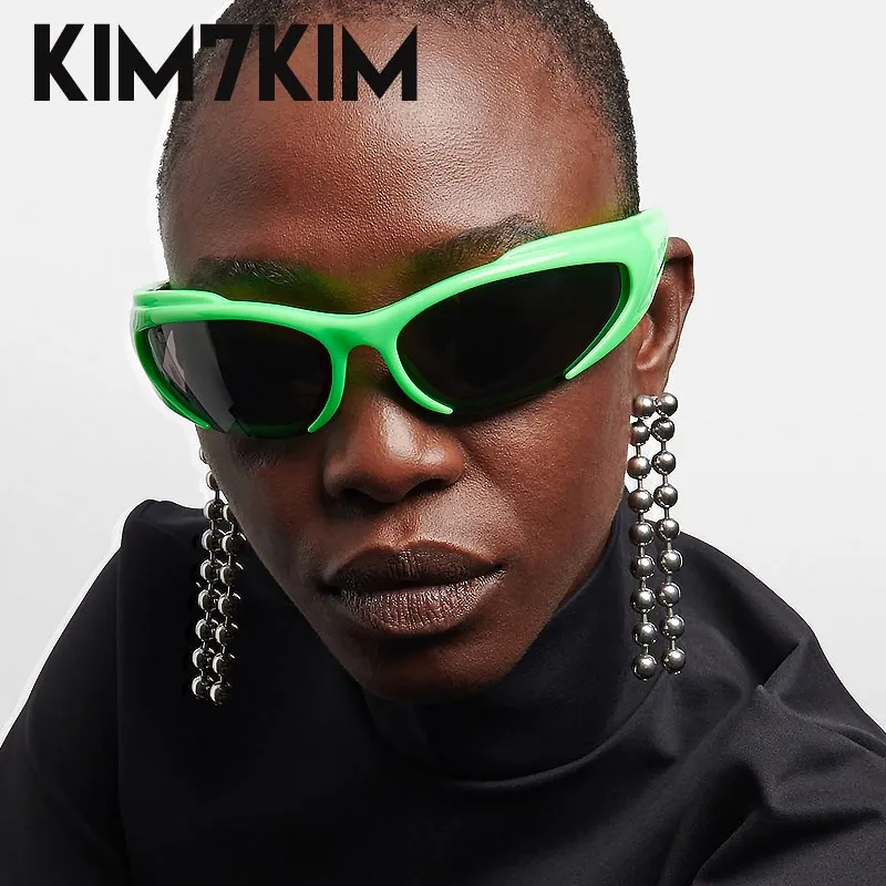 Y2k-男性と女性のためのパンクサングラス,新しい高級ブランド,レトロな