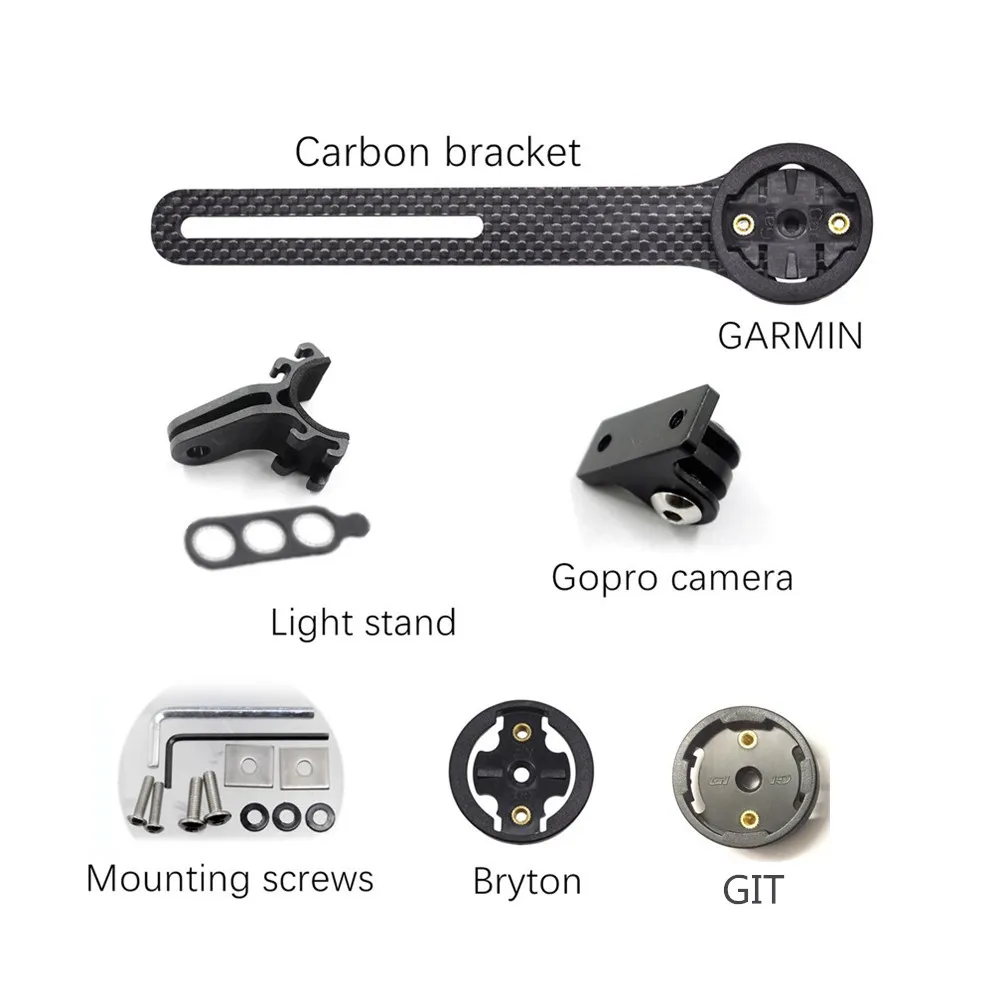 

Full Carbon Fiber Bicycle Computer Holder, Road Bike Stopwatch, Speedometer Mount Holder, Garmin Gopro, Wahoo Bryton Light Stand