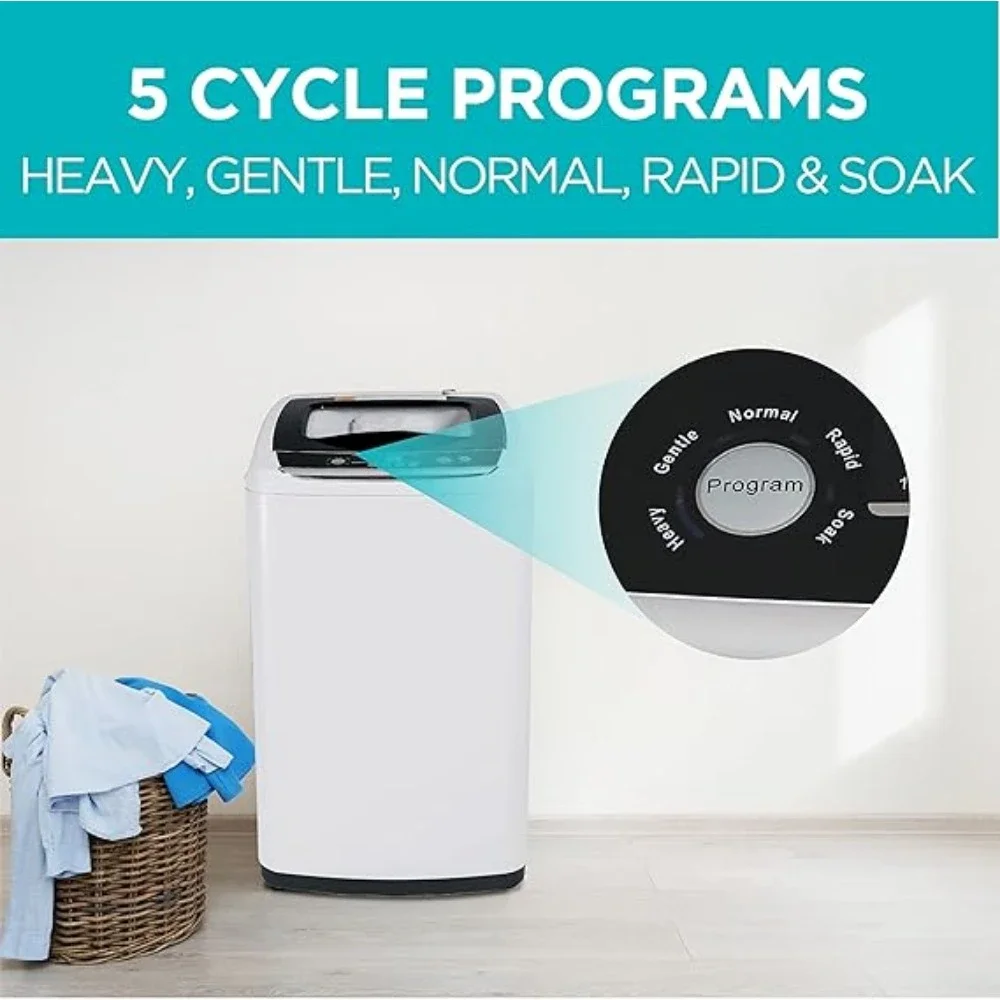 0.9 Cu. Ft. Portable Washer with 5 Wash Cycles & Child Lock Protection Washing Mechine 3