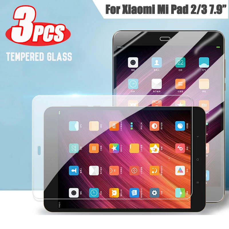 

3pcs 9H Tempered Glass Screen Protector For Xiaomi Mi Pad 2 3 7.9'' Glass Protector Mi pad2 pad3 Anti Scratch Protective Film
