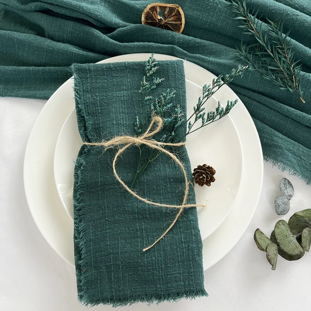 Loco Bird Lot De 6 Serviettes En Tissu - 100 % Coton - Blanc