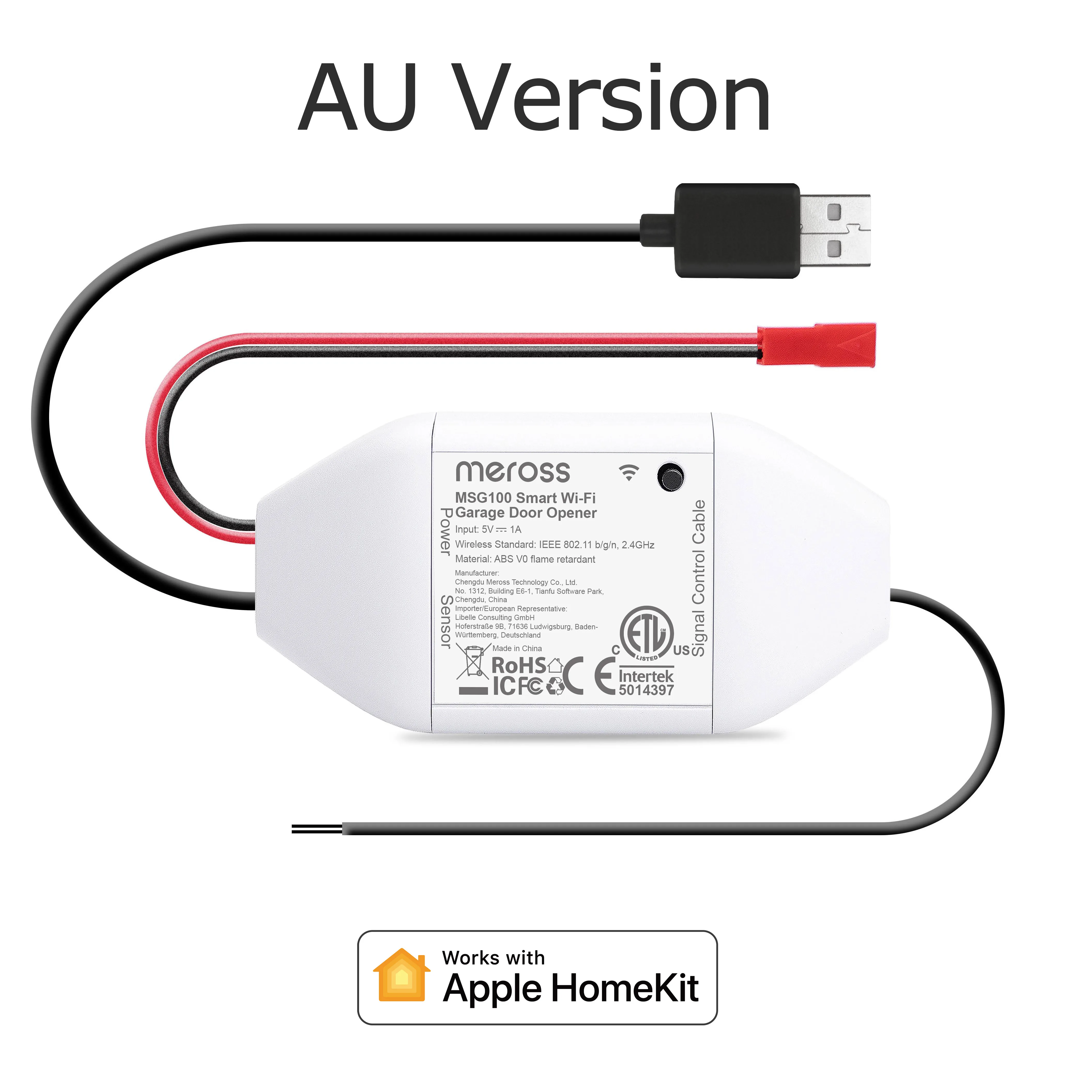 Meross HomeKit Smart WiFi Garage Door Opener, Works with Apple