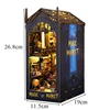 NEW DIY Wooden Book Nook Magic Market Doll House Kit with Light 3D Puzzle Bookshelf Assembly Bookend for Adults Birthday Gifts 5
