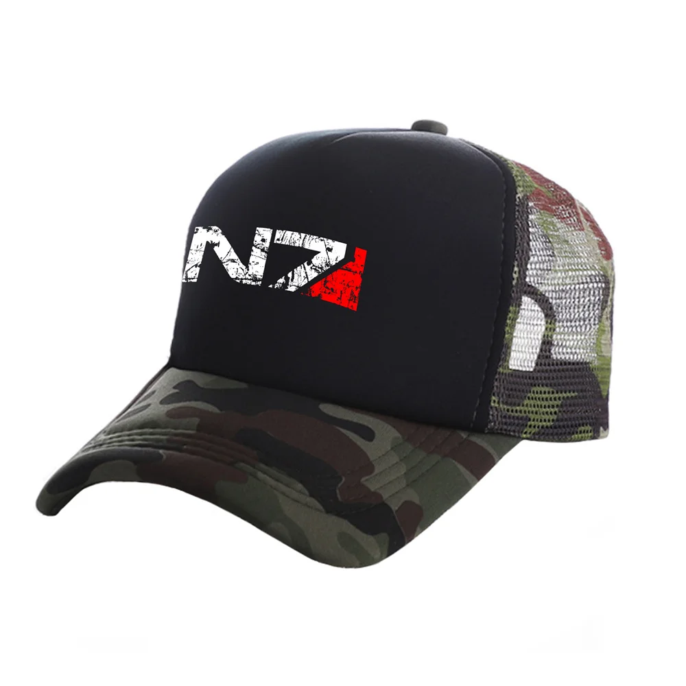 Mass Effect N7 Trucker Cap Men N7 Hat Baseball Caps Cool Summer Unisex Mesh Net Hats
