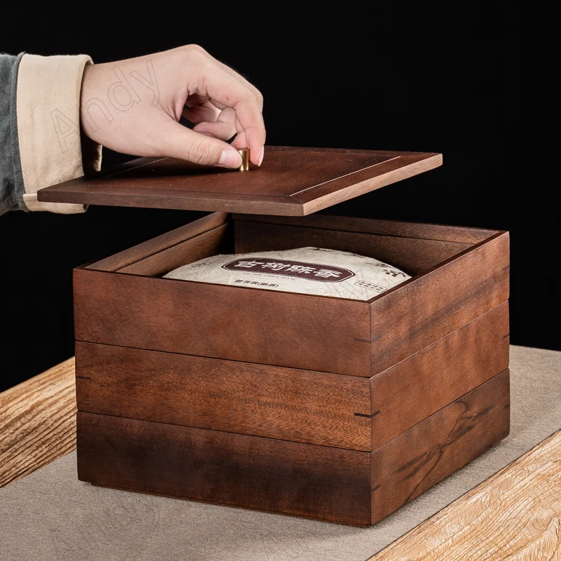 

Walnut Wood Storage Box Manual Multilayer Coffee Table Tea Cake Boxes Bedroom Desktop Jewelry Organizer Modern Home Decoration