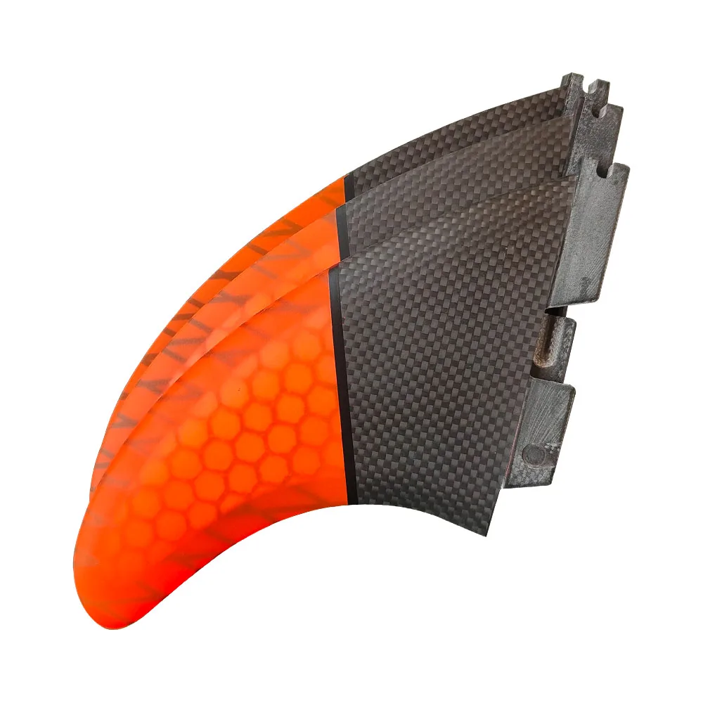 Tri fin set Single Tabs Fins M surf fins surfboard fin orange Honeycomb Half-Carbon Fibreglass
