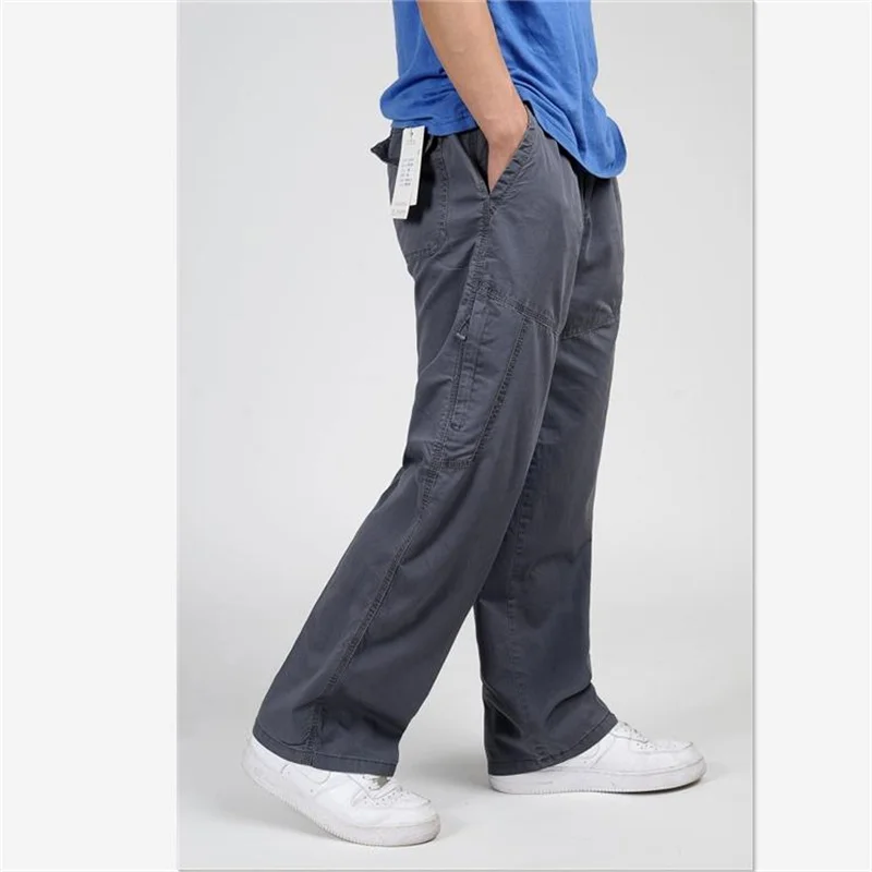 Spring Summer Plus Size Men Cargo Pants Cotton Loose Trousers Men's Pants 3XL 4XL 5XL 6XL Casual Pants
