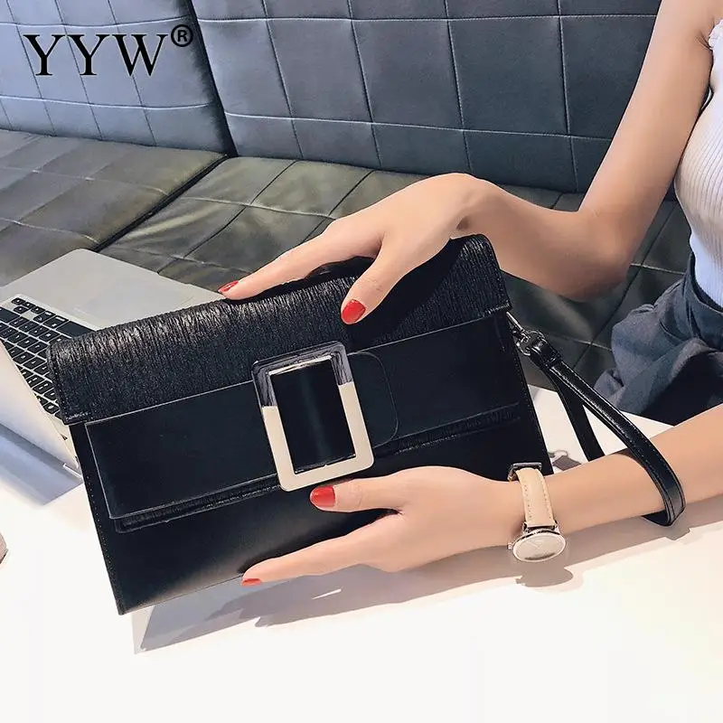 Luxury party Design ladies evening bag PU Leather female Shoulder bags small Envelope Clutch purse Wrist bag Women Clutches