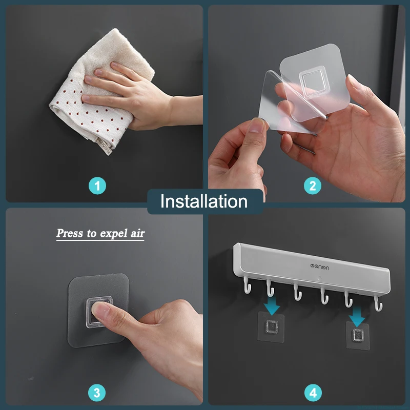 Wall-mounted Behind the Door Coat Hook Hanger behind the Door Cabinet Wardrobe Dormitory Hook Storage Rack Keychain