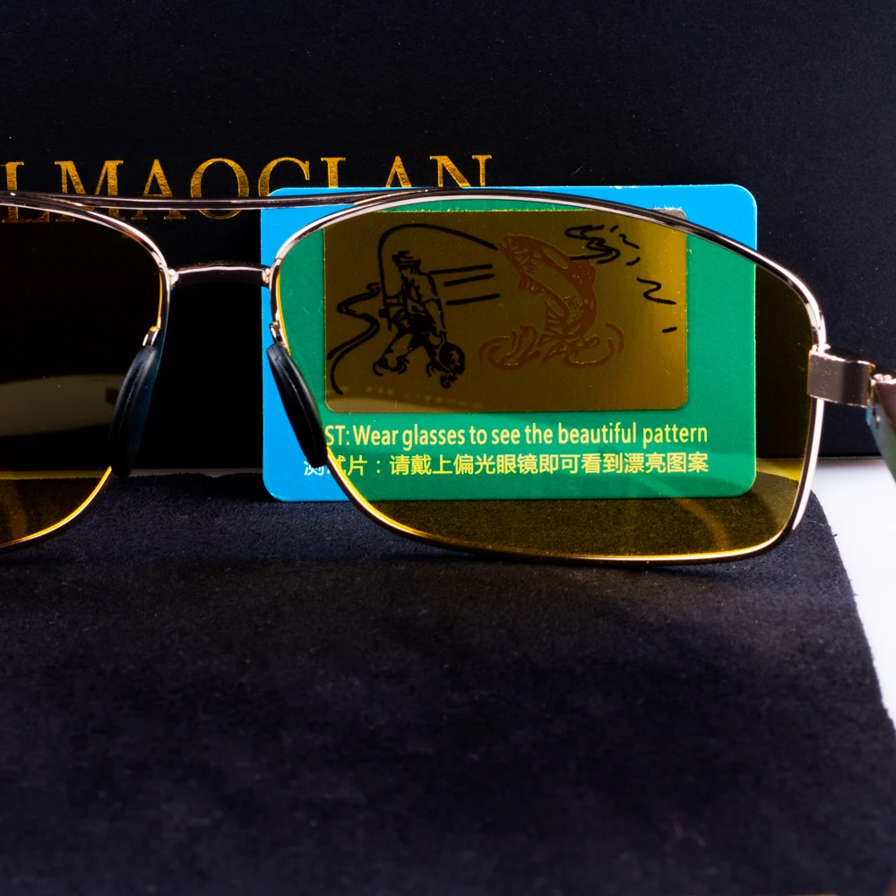 Glare free Polarized Night Driving Sunglasses Brand Designer Yellow Lens Anti-high beam lamp Goggles Reduce Glare