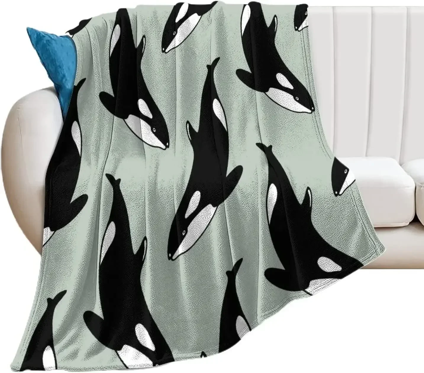 Killer Whale Orca Throw Blanket Ultra Soft Blanket Warm Thin Blanket for Home Bed Couch Blankets Bedspreads for Adults Children 3