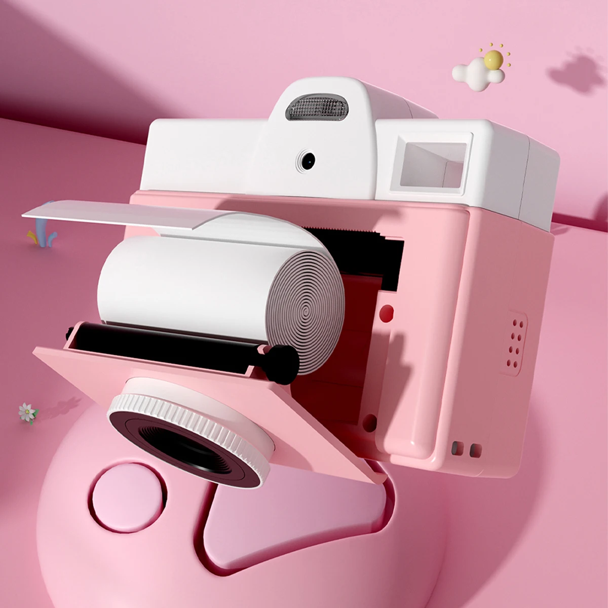 No Screen, Camera Printing Digital Camera with Thermal Photo Print Paper, Portable Travel Cameras Christmas Birthday