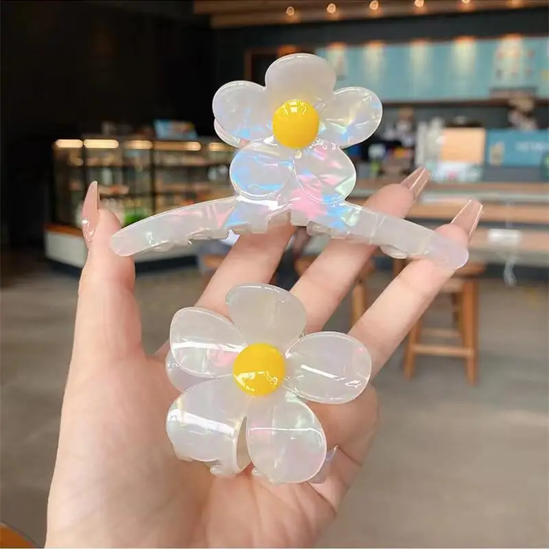 

INS Sweet Gradient Flower Acetate Claw Clip Ponytail Crab Hair Clip for Women Girls Korean Popular Hair Catches Hair Accessories