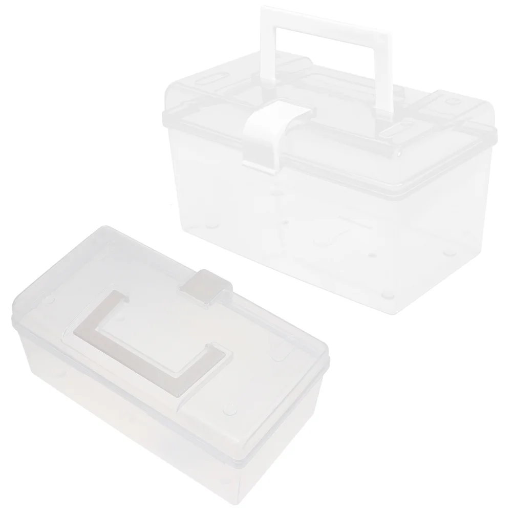 2 Pcs Storage Box Multifunctional Mask Dispenser Face Facial Boxes Masks Transparent Case Organizer with Cover