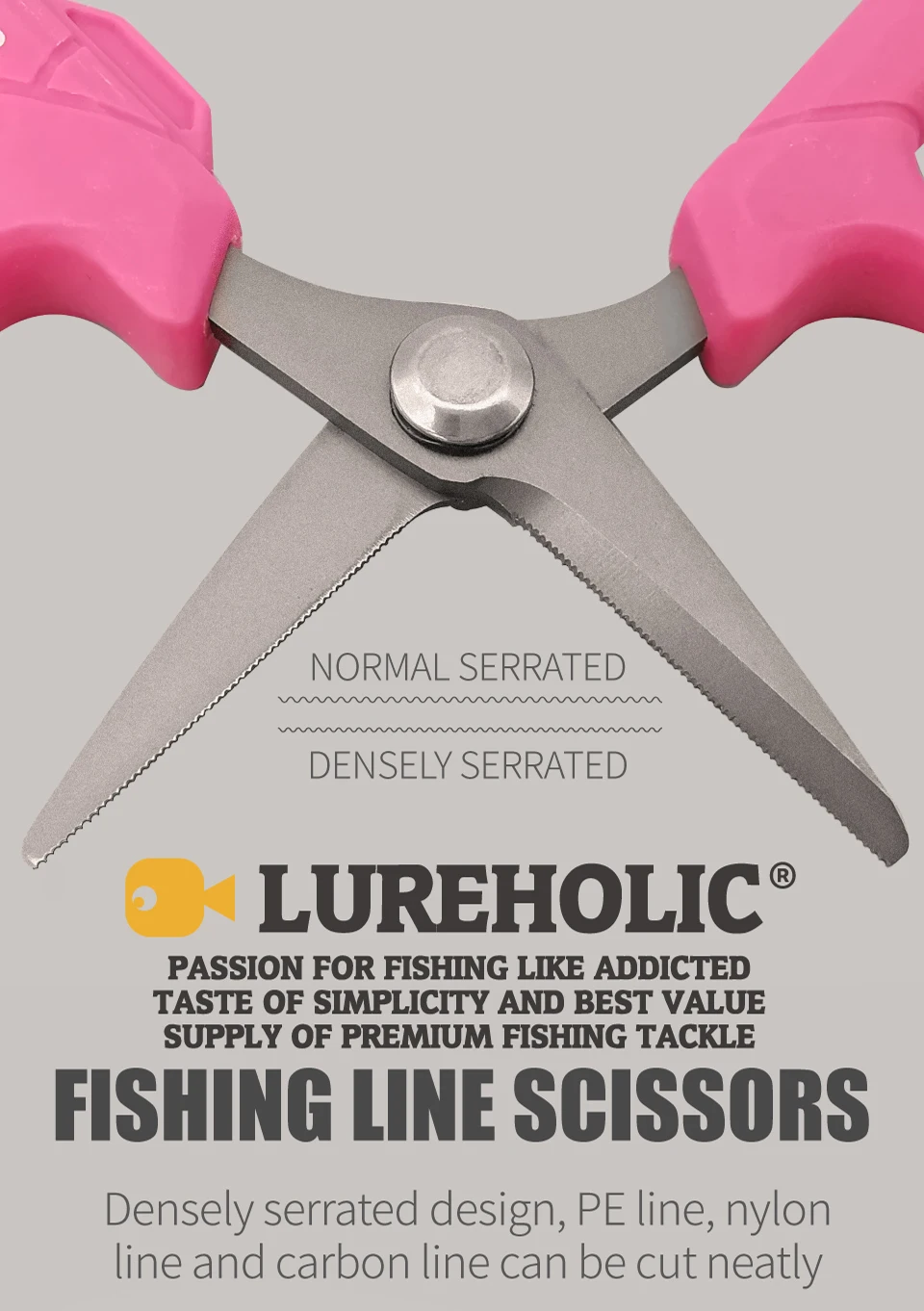 Description Picture 3 of itemLureholic Fishing Line Scissors, Densely Serrated, Ergonomic soft handle, 11.5 cm Length, 30 g Weight, For Braided, Carbon Line