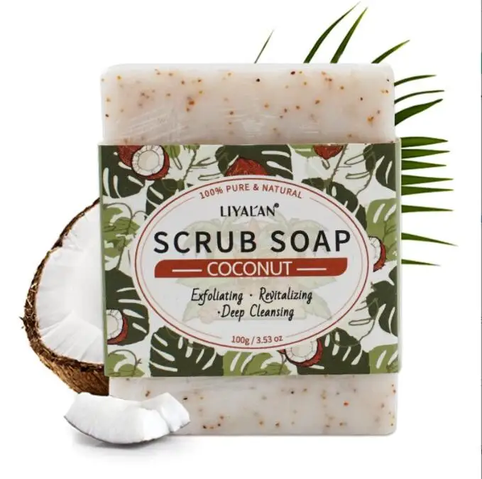 

coconut soap Soften Skin Facial Cleanser Handmade Milk Whitening Brighten Crystal Clear Foam Essential oil Soaps