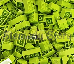 Color-Sorted Building Blocks Bulk Pack - 125/250g Variety of Bricks and Plates - 250g-bag (Fruit Green)