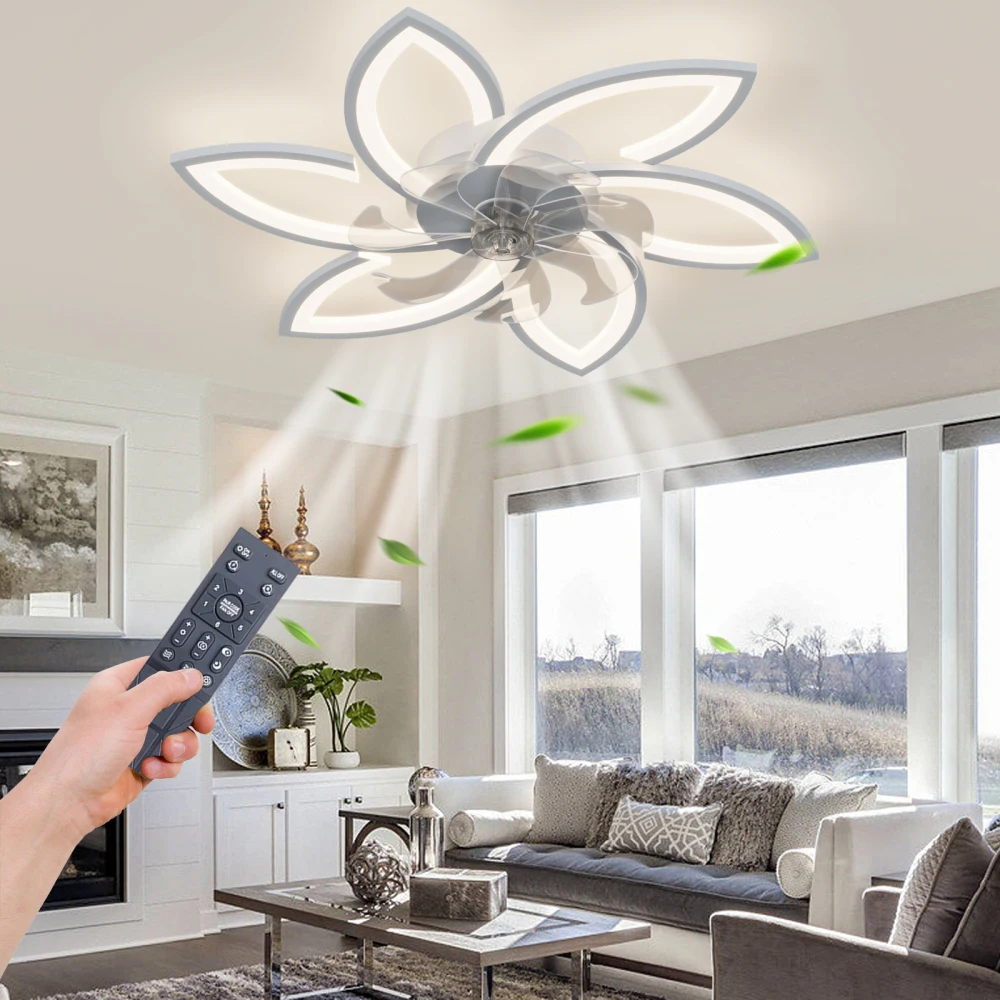 

30.7In Ceiling Fan with Lights, Remote Control 3 Color Temperatures,6 Gear wind Speed Fan Light