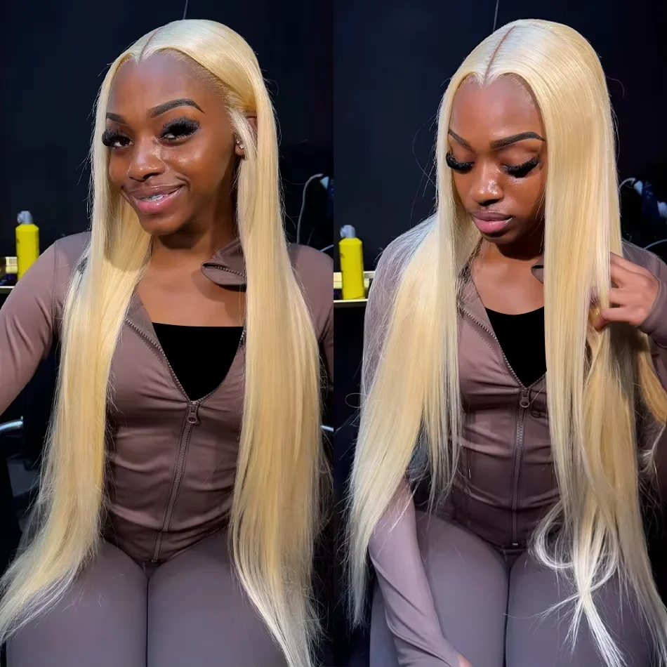 30 40 Inch 250 300% Density Blonde 613 Lace Front Wigs 13x6 HD Lace Wig Transparent Frontal 13X4 Bone Straight Human Hair Wigs 2
