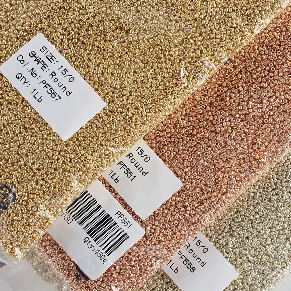 Aus Japan importiert, 15/0 Metallic TOHO Perlen, 450g Verpackung, Schmuckzubehör, Erste Wahl für DIY-Enthusiasten.