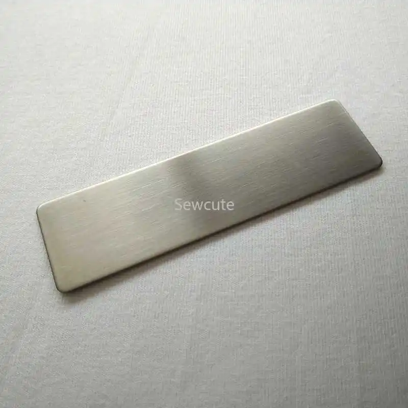 Gold Stainless Steel Name Badge Holders with Round Corners - 10 Pack, 70x20mm, Laser Engraving Ready