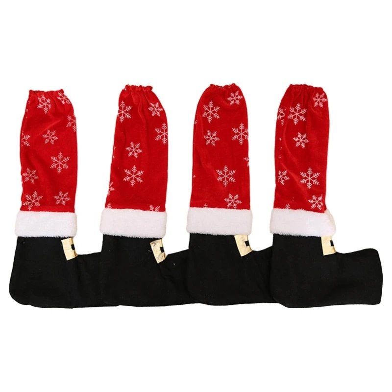 

Pack of 4pcs Christmas Chair Leg Cover Socks Soft and Durable Table Protections Sleeve for Festive Dinner Decoration