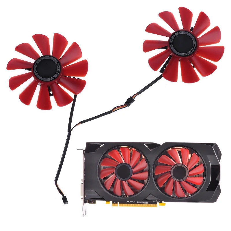 

2pcs 85mm RX-570-RS RX-580-RS FD10U12S9-C Fan for XFX RX470 RX570 RS RX580 RS Video Graphics Card Cooling Fan Dropship