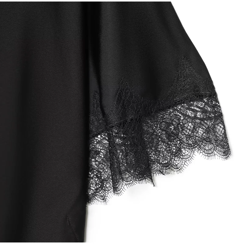 Solid Chic Loose Lace One Shoulder Top