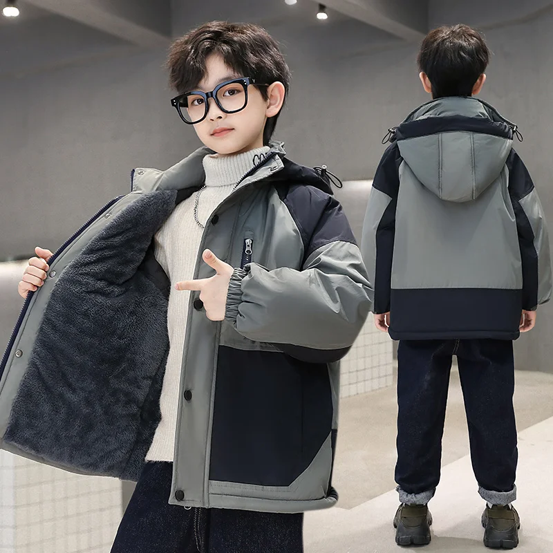 Children Winter Hood Outerwear Coats Clothes for Boy Warm Parka Jacket Korean Fashion Kids High Quality Teen Warm Thicken Outfit children jackets