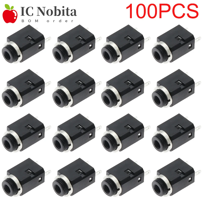 100PCS PJ-341 3,5 MM Vertikale Buchse 3Pin 4Pin 5Pin Stereo Buchse Jack mit Schraube 3,5 Audio 2/3/4 Pole Kopfhörer Loch