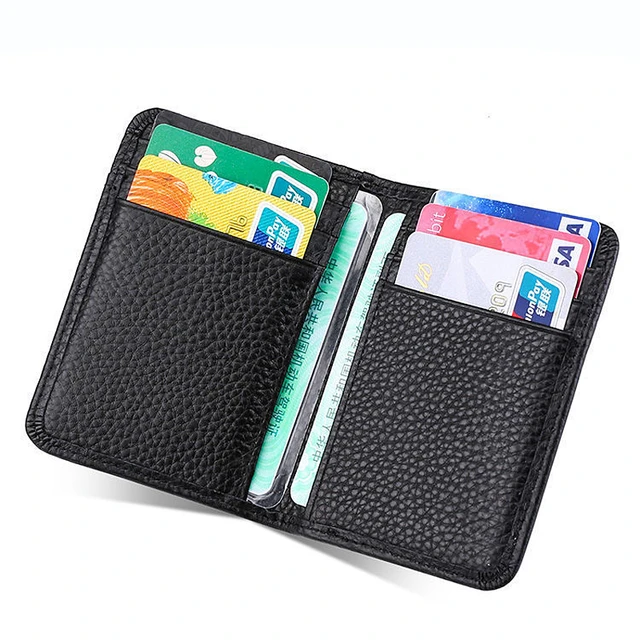 Classic Genuine Leather ID Card Holder Men Wallet Women Credit