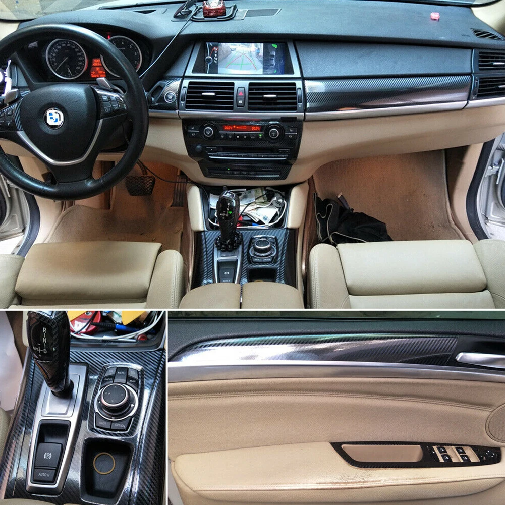 

Practical Sticker Decals DIY Accessories Cover Decorate Glossy Interior Pattern 1 Set For BMW X5 E70 2007-2013