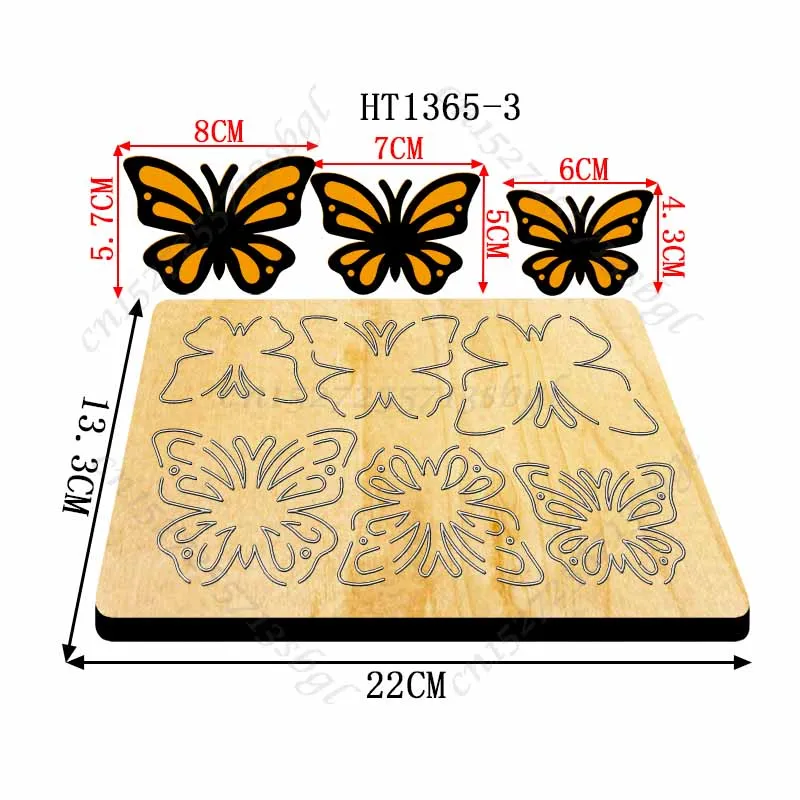 Description Picture 5 of itemButterfly Cutting dies - New Die Cutting And Wooden Mold,HT1365 Suitable For Common Die Cutting Machines On The Market.