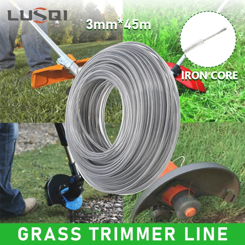 LUSQI 1LBx3MM Steel Wire Nylon Grass Trimmer Line Brush Cutter