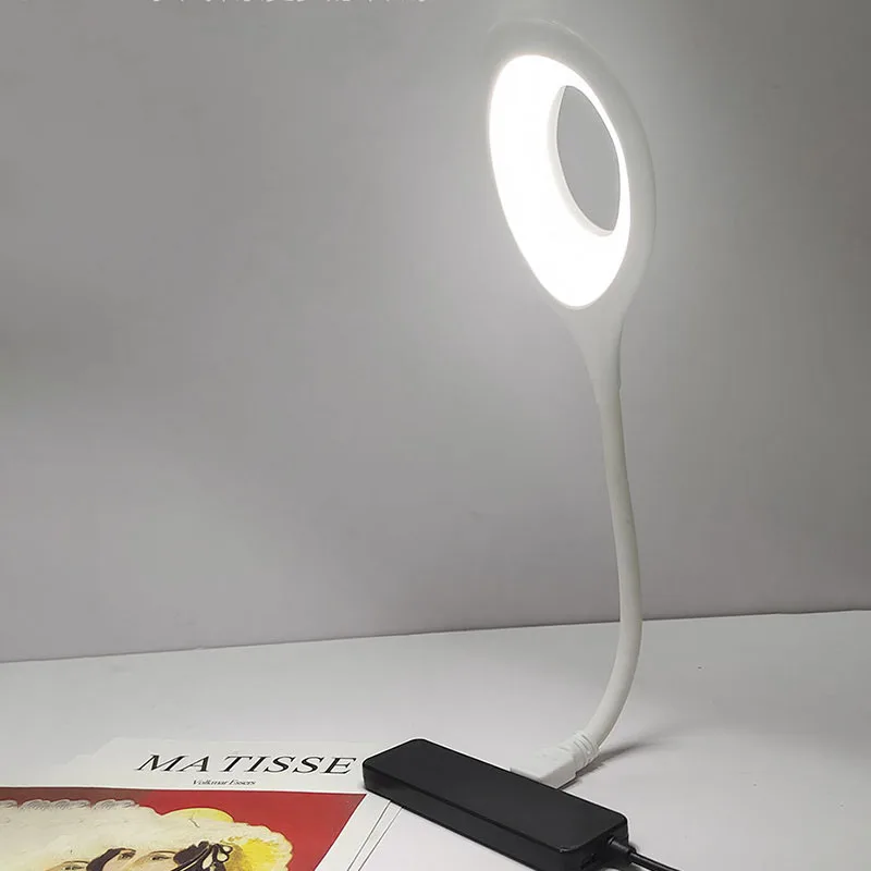 Portable DC USB port Eye Care LED Book Night Light Student mini Reading Lamp Laptop Keyboard PC Lighting Desk Lamp for powerbank