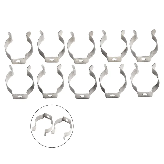 6 X Terry Tool Clips - Black Plastic Coated, 10mm Diameter Spring Steel Grips For Tool Organization