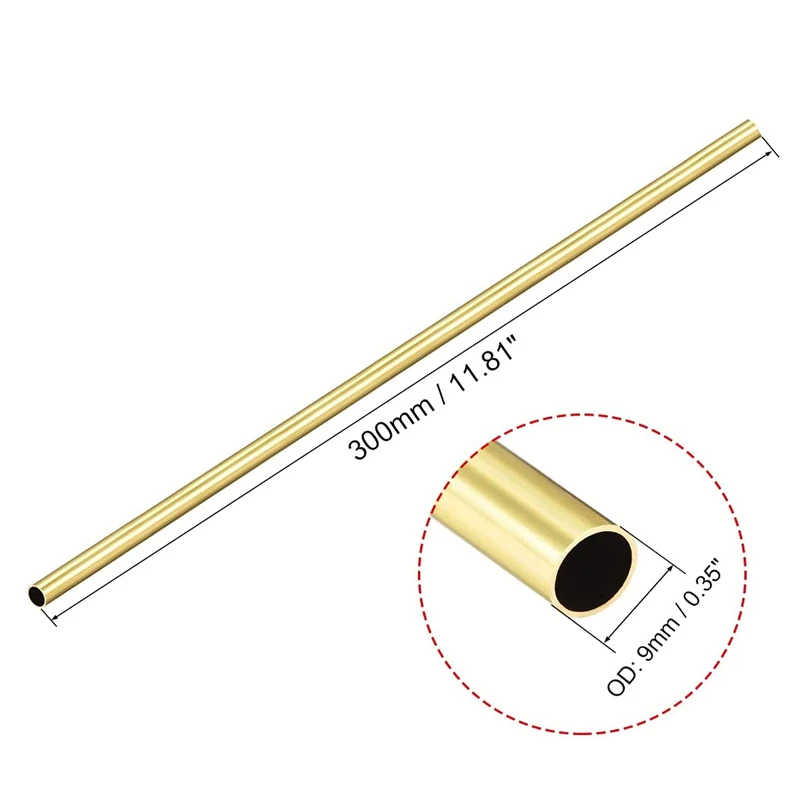 Brass Tube 1pcs 2 mm-20 mm OD Brass Round Tube 1.5 mm-18 ID Seamless Straight Pipe Tubing 500mm Length brass tube