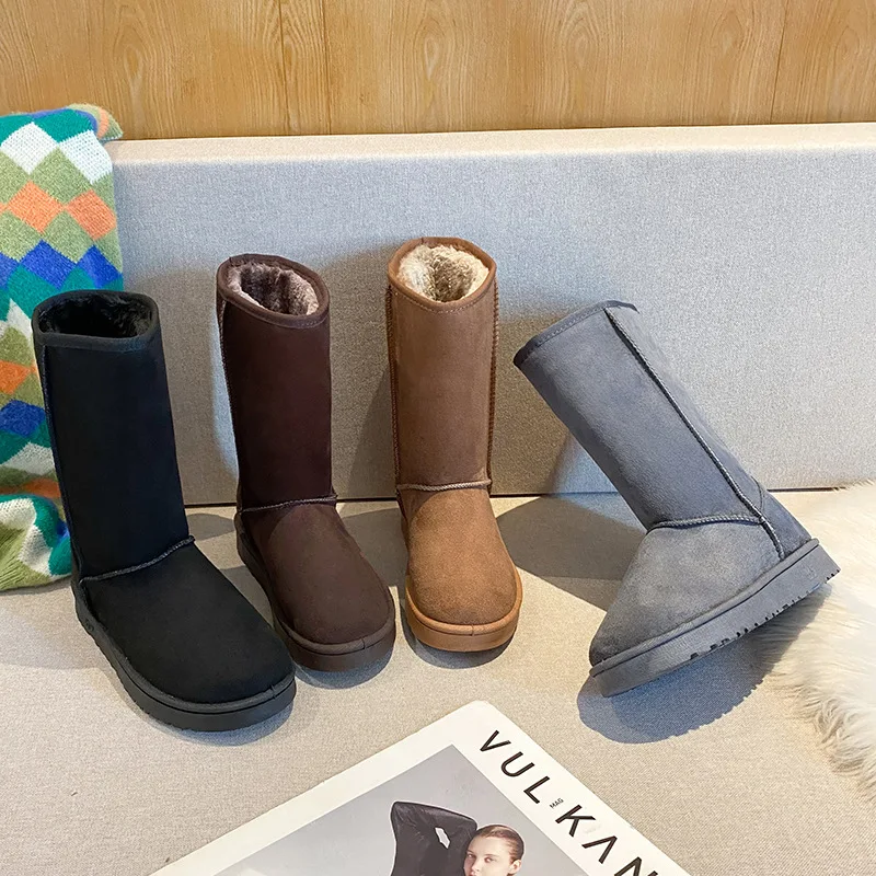 Acheter Bottes D'hiver Chaudes En Velours Rembourrées Pour Garçons Et Filles, Chaussures De Neige Antidérapantes De Style Britannique, Bottes Courtes En Cuir Avec Fermeture éclair Latérale