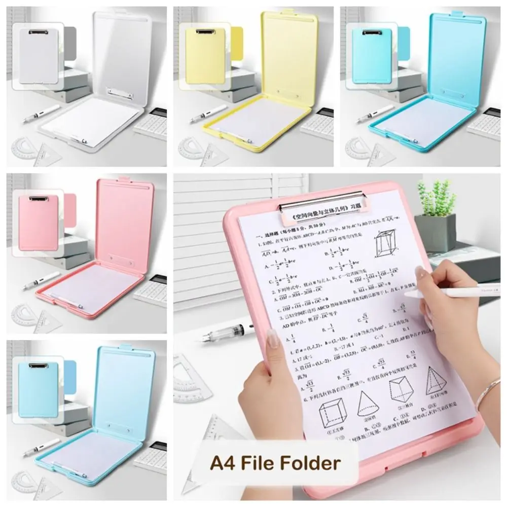 

A4 File Folder A4 File Clipboard Box Case Large Capacity Waterproof Memo Clip Board Plastic File Storage A4 File Folder