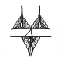 Costumes de poupée pour femmes, soutien-gorge ouvert, entrejambe en dentelle, sous-vêtements transparents, ensemble de Lingerie Sexy 1