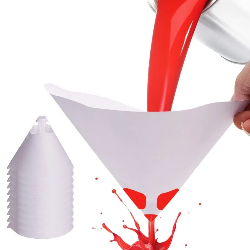 Paper Filter Car Paint Spray 100 Mesh Purifying Straining Funnel Strainer Conical Nylon Micron Paper Funnels Tools Funnel Filter