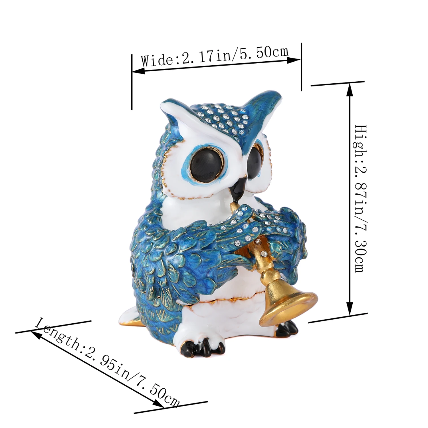 

QIFU металлический дизайн Изысканная Сова дует форму трубы для украшения дома