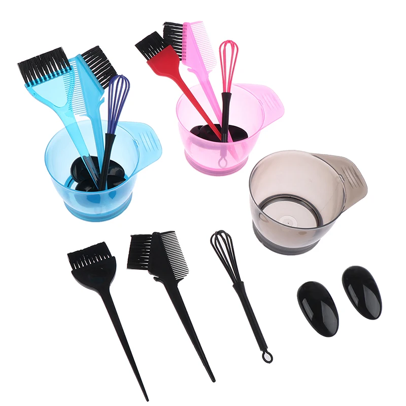 5pcs set hair dye color brush bowl set with ear caps dye mixer hairstyle hairdressing styling accessorie Hair Dye Color Brush Bowl Set With Ear Caps Dye Mixer Hairstyle Accessorie