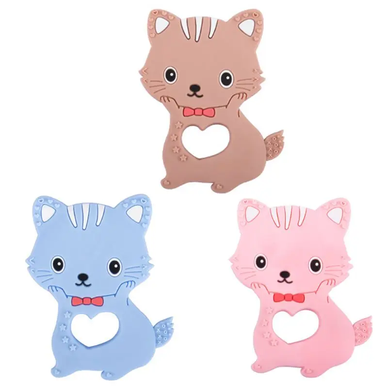

Y1UB Cartoon Baby Teether Newborn Infants Toddlers Molar Teething Silicone Toy DIY Pacifier Chain Stroller Accessories