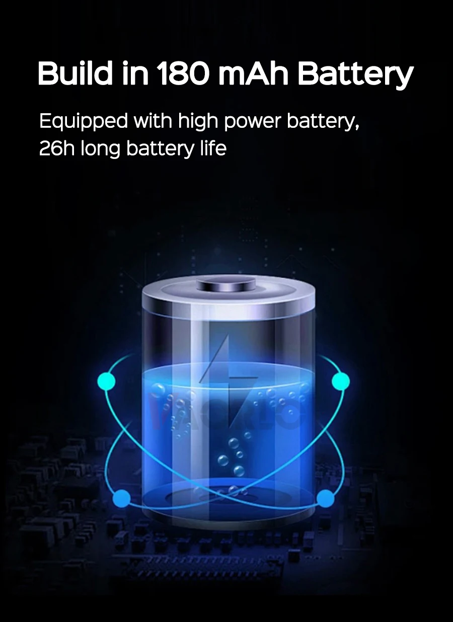 VAORLO Ear-hook Bluetooth 5.4 Business Earphone 180° Rotation Open Ear Headset With Mic Long Battery Life HiFi Stereo Headphone