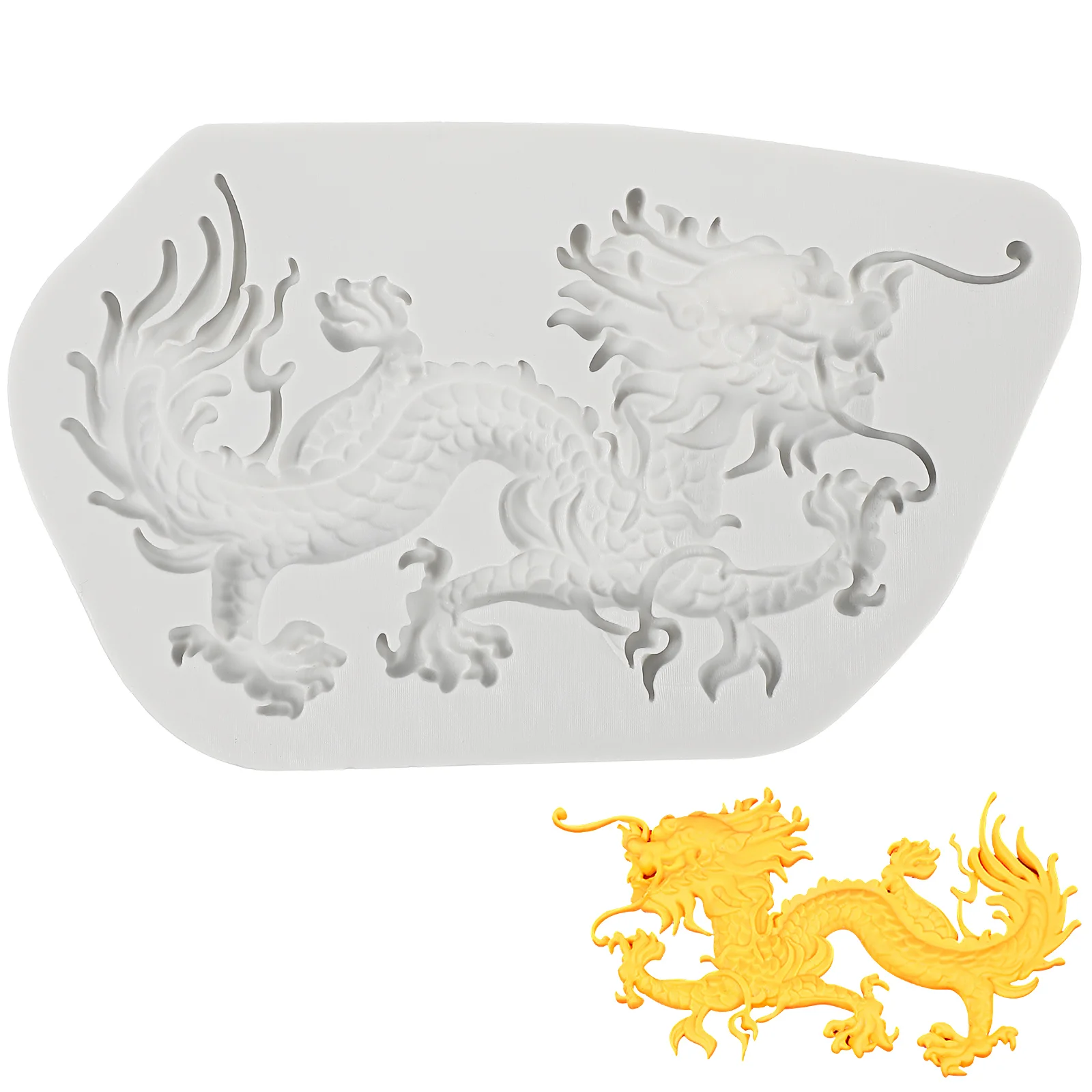 

Dragon Foundant Mold Chinese Zodiac Dragon Silicone Craft Mold Silicone Molds Diy Cake Fondant Biscuit Cookies Sugar