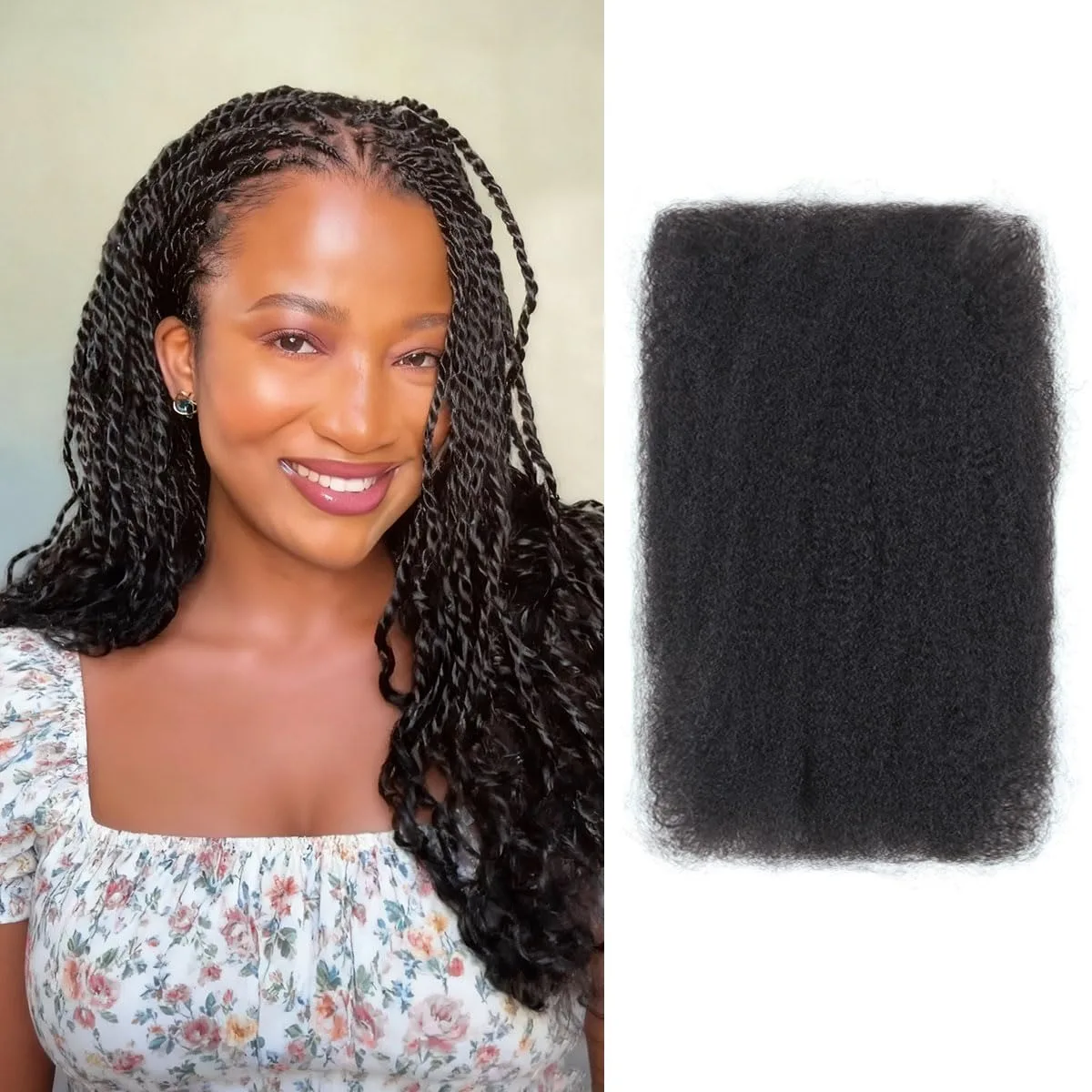 100% cheveux humains crépus en vrac pour tressage naturel Mini torsion Look QVR Afro crépus cheveux humains en vrac Dreadlock Loks réparation
