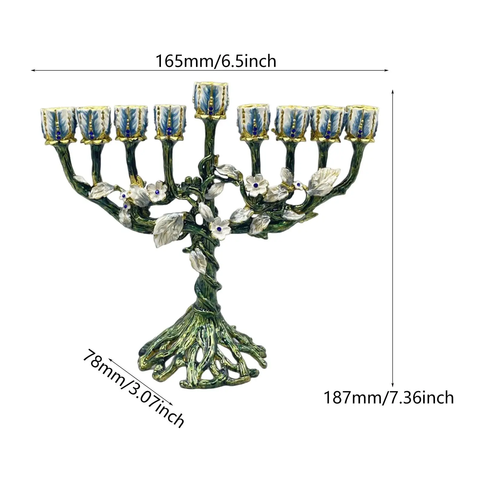 Traditional Menorah Photo Prop Zinc Alloy Christmas Hanukkah Candleholder for Farmhouse Dinner Livingroom Sideboard Anniversary Traditional Menorah Photo Prop Zinc Alloy Christmas Hanukkah Candleholder for Farmhouse Dinner Livingroom Sideboard Anniversary