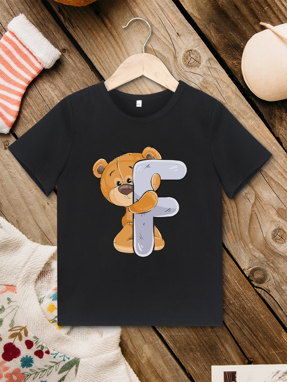 Girls Clothes Kawaii Harajuku Kids Birthday T-shirt Cute Bear Letter Print Summer Short Sleeve T Shirt Children Party Clothing t shirt,kids t shirt,girls t shirt,girls tee shirt